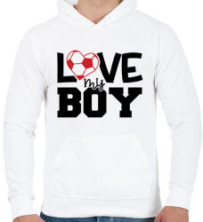 printfashion Love my boy - Férfi kapucnis pulóver - Fehér (4960813)