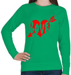 printfashion LOVE - Női pulóver - Zöld (2185469)
