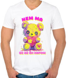 printfashion Nem Ma - Férfi V-nyakú póló - Fehér (15658270)