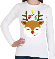 printfashion Rénszarvas - Női hosszú ujjú póló - Fehér (11123445)