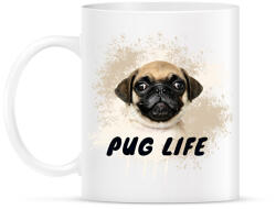 printfashion pug life - Bögre - Fehér (1615020)