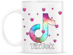 printfashion Tiktok szivecskékkel - Bögre - Fehér (4595898)