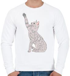 printfashion Macska - Férfi pulóver - Fehér (5154527)