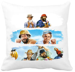 printfashion Bud Spencer és Terence Hill - Párnahuzat, Díszpárnahuzat - Fehér (16452324)