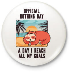 printfashion Lajhár - semmittevős nap - Kitűző, hűtőmágnes - Fehér (4375279)