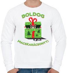 printfashion Cicát mindenkinek! Karácsonyi - Férfi pulóver - Fehér (10986546)