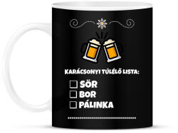 printfashion KARÁCSONYI TÚLÉLŐ LISTA - Bögre - Fekete (10757627)
