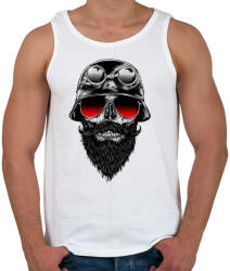 printfashion Szakállas motoros - Férfi atléta - Fehér (30821)