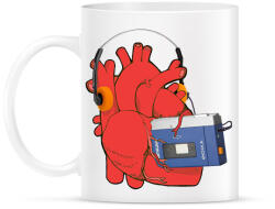 printfashion Zenét hallgató szív - Bögre - Fehér (1792451)