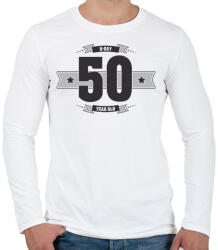 printfashion b-day-50-dark-lightgrey - Férfi hosszú ujjú póló - Fehér (512406)