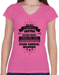 printfashion Fodrász vagyok - Női V-nyakú póló - Rózsaszín (1005800)