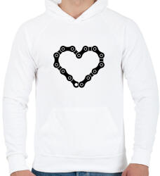 printfashion Chain heart - Férfi kapucnis pulóver - Fehér (1641227)