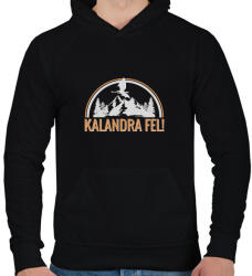printfashion Kalandra fel! (Sötét póló) - Férfi kapucnis pulóver - Fekete (2664597)