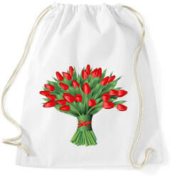 printfashion Tulipáncsokor - Sportzsák, Tornazsák - Fehér (12067598)