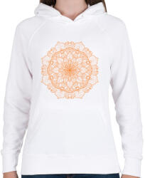 printfashion Narancs színű mandala - Női kapucnis pulóver - Fehér (4072650)