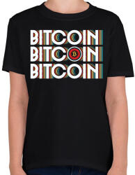 printfashion BITCOIN 4 EVER 54 - Gyerek póló - Fekete (6119475)