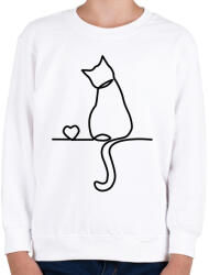 printfashion Cica szív - Gyerek pulóver - Fehér (11685330)