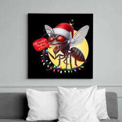printfashion All I want for Christmas is You! - Vicces karácsonyi szúnyog - Vászonkép - Fekete (15267442)