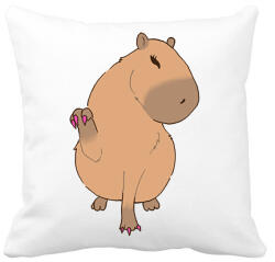 printfashion Körmös capybara - Párnahuzat, Díszpárnahuzat - Fehér (13683406)