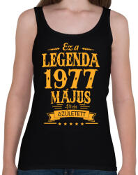 printfashion Ez a legenda 1977 május 14-én született - Női atléta - Fekete (1217272)