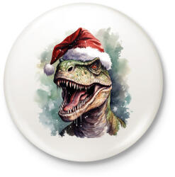 printfashion Karácsonyi T-rex - Kitűző, hűtőmágnes - Fehér (14725807)