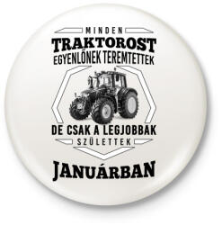 printfashion TRAKTOROS SZÜLINAP - Január - Kitűző, hűtőmágnes - Fehér (3089127)