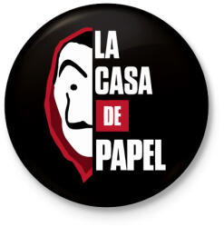 printfashion A nagy pénzrablás - Kitűző, hűtőmágnes - Fekete (3102279)