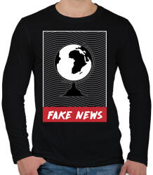 printfashion Fake News - Férfi hosszú ujjú póló - Fekete (13211409)