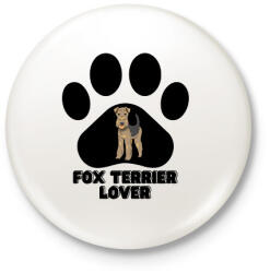 printfashion Fox Terrier Lover - Kitűző, hűtőmágnes - Fehér (14086835)