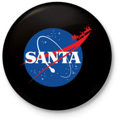 printfashion Mikulás NASA - Kitűző, hűtőmágnes - Fekete (3095495)