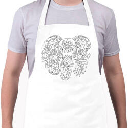 printfashion Indiai elefánt - Kötény - Fehér (5692854)