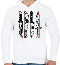 printfashion Késes gyilkosok - Férfi kapucnis pulóver - Fehér (14462096)