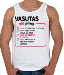 printfashion Vasutas feleség - Férfi atléta - Fehér (7684633)