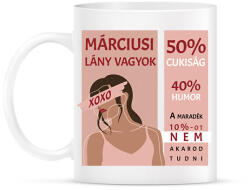 printfashion Márciusi lány vagyok - százalékos - Bögre - Fehér (6235585)