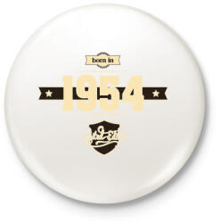 printfashion born-in-1954-cream-choco - Kitűző, hűtőmágnes - Fehér (3076822)