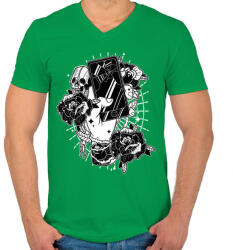 printfashion Elkötelezett - Férfi V-nyakú póló - Zöld (39065)