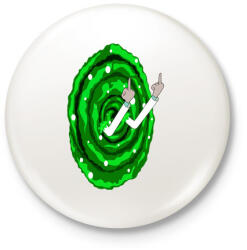 printfashion RickFck - Kitűző, hűtőmágnes - Fehér (4214250)