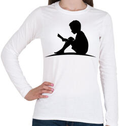 printfashion reading - Női hosszú ujjú póló - Fehér (10981464)