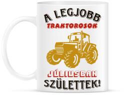 printfashion Traktoros szülinapja július - Bögre - Fehér (5750559)