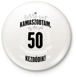 printfashion kamasz-50-black-white - Kitűző, hűtőmágnes - Fehér (3076772)