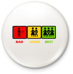 printfashion Három opció - Kitűző, hűtőmágnes - Fehér (3088698)