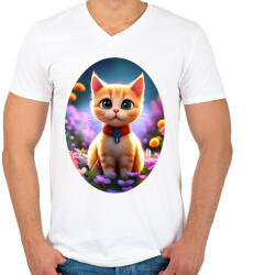 printfashion Cicus - Férfi V-nyakú póló - Fehér (14775390)