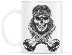 printfashion Rock gitáros koponya - Bögre - Fehér (14427530)