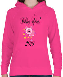 printfashion boldogújévet2 - Női kapucnis pulóver - Fukszia (1125530)