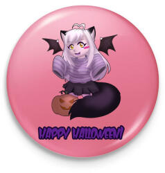 printfashion Happy Halloween - Kitűző, hűtőmágnes - Rózsaszín (16471231)