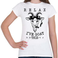 printfashion Relax kecske - Női póló - Fehér (11619305)