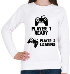 printfashion Player 1, Player 2 - Kismama - Női pulóver - Fehér (7054417)