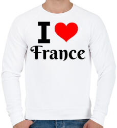 printfashion I love France - Férfi pulóver - Fehér (10544384)
