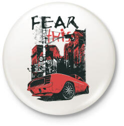 printfashion Autó - Kitűző, hűtőmágnes - Fehér (3080946)