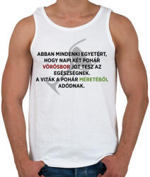 printfashion A vörösbor jót tesz az egészségnek - Férfi atléta - Fehér (416346)
